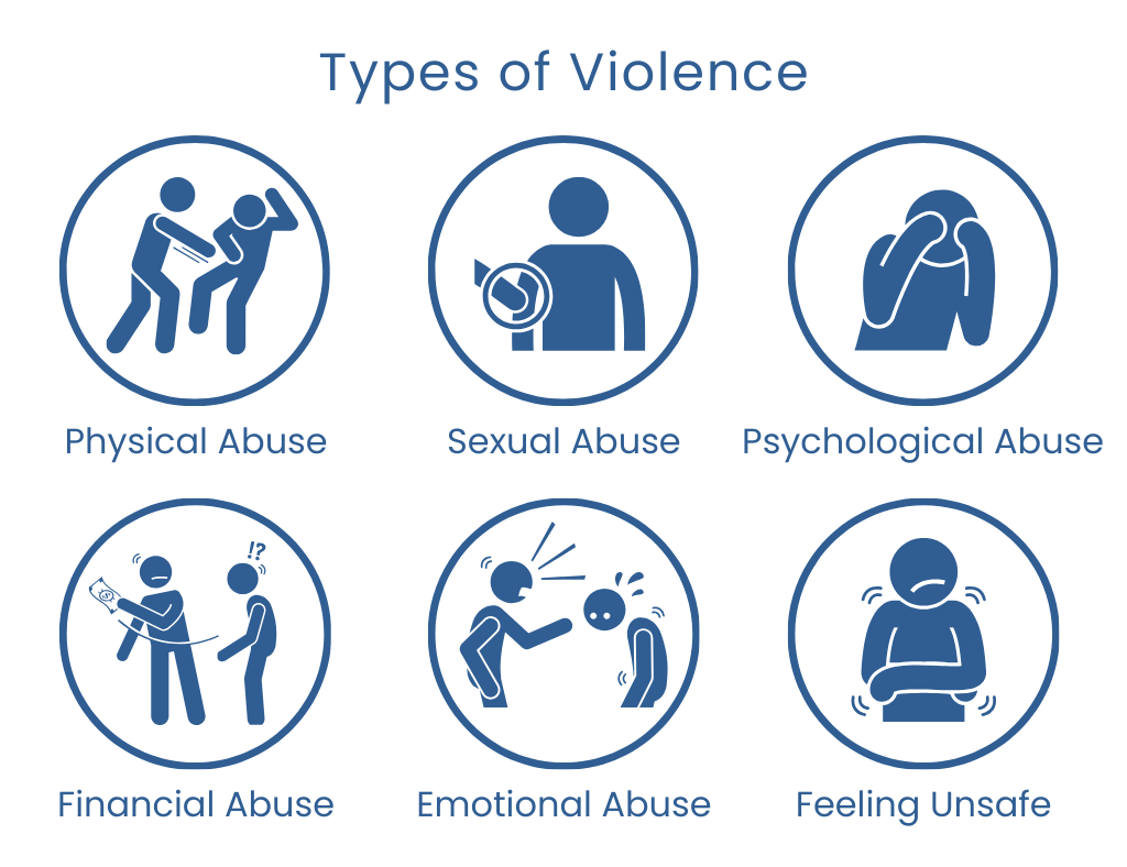an infographic of some of the types of violence